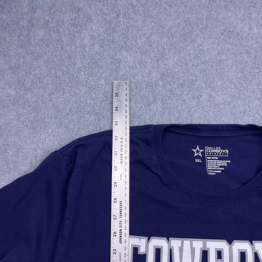 dallas‎ cowboys shirt blue cotton nfl football long sleeve mens 3xl
